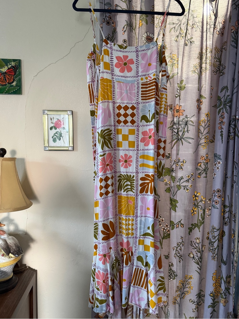 Multicolor Tile Print Summer Maxi Dress